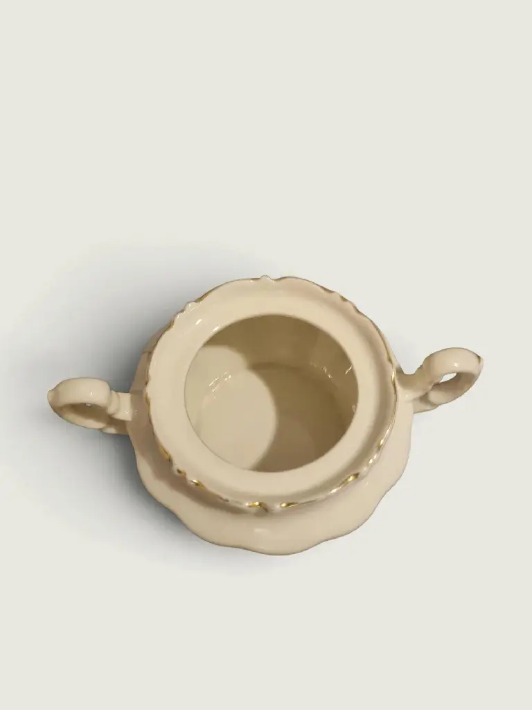 Antique Porcelain Sugar Bowl with Lid
