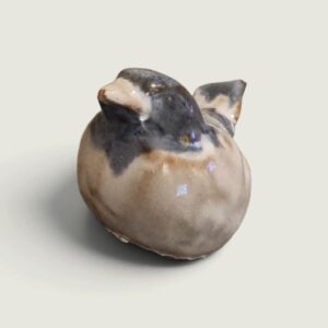 Vintage Danish Ceramic Bird Miniature – Hovedgaard Stentøj Denmark – Small Mid-Century Pottery Figurine 3cm