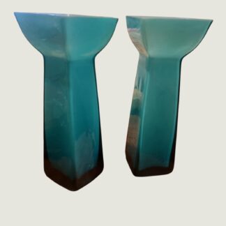 Set of Two Mid Century Modern Glass Vases
