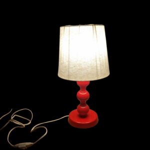 Ikea Table Lamp – Red Base & Fabric Shade