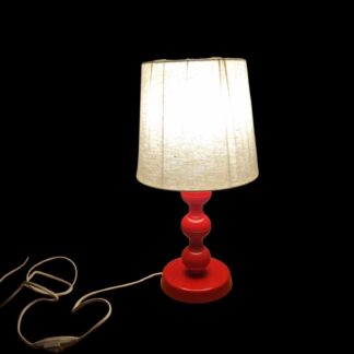 Ikea Table Lamp – Red Base & Fabric Shade