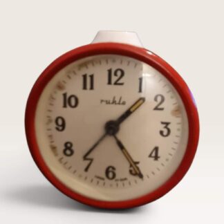 Vintage Ruhla Mechanical Alarm Clock – Red Case