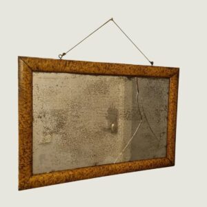 Antique Rectangular Wall Mirror with Decorative Frame