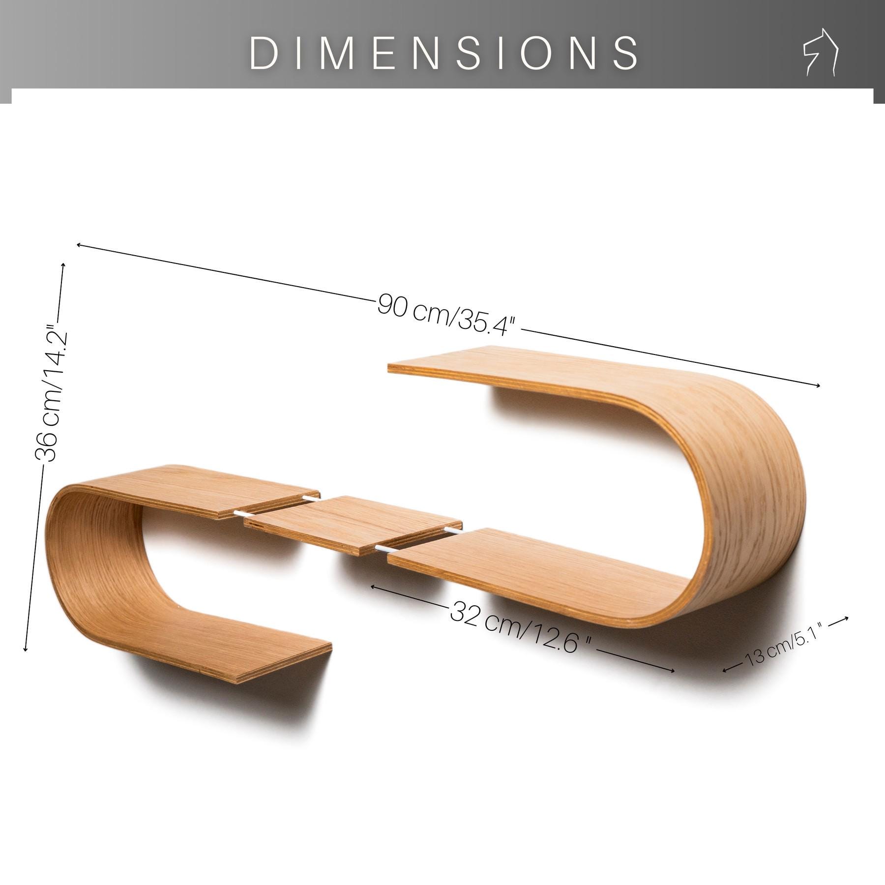 il_fullxfull.8629274158_t9pd.jpg Floating Wooden Wall Shelf - Luno - Image 5
