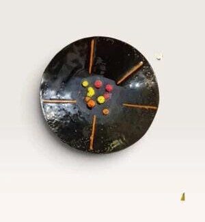 Mid-Century Enamel on Copper Dish – Abstract Design