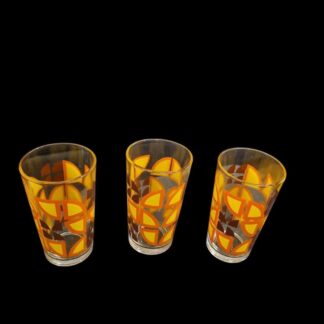 Vintage Italian Geometric Pattern Drinking Glasses