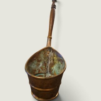 Antique Handcrafted Metal Ladle With Wooden Handle