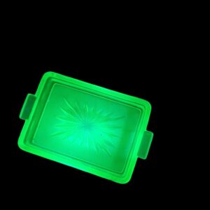 Vintage Uranium Glass Serving Tray