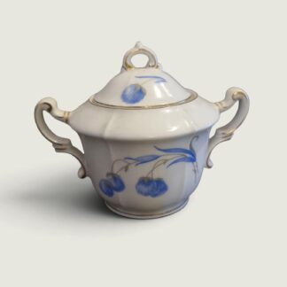 Victoria Czechoslovakia Porcelain Sugar Bowl with Lid