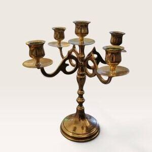 Vintage Scandia Malm 5-Arm Brass Candelabra - Swedish Design