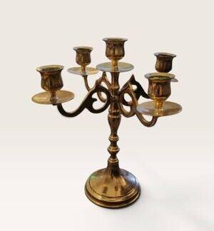 Vintage Scandia Malm 5-Arm Brass Candelabra - Swedish Design