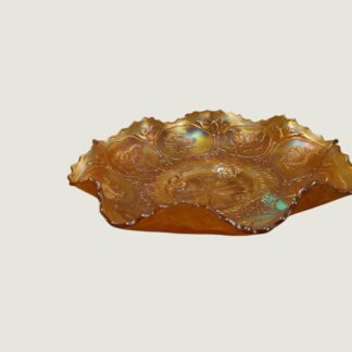 Vintage Carnival Glass Bowl – Marigold Iridescent Finish