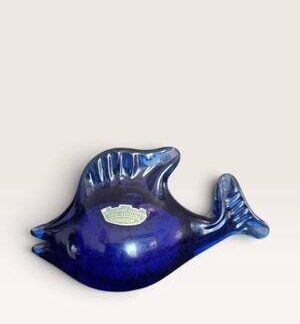 Cobalt Blue Glass Fish Figurine | Stockholms Glasbruk Skansen Ture Berglund