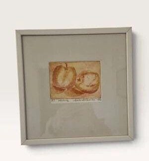 Original Swedish Etching by Anita Wickman 1986 - "Apples" Trial Proof (P.T.)