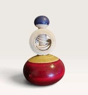 Vintage Wooden Spinning Top with String - Scandinavian Retro Toy