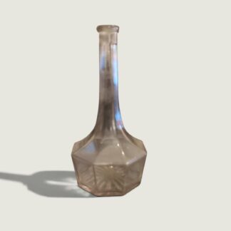 Vintage Hexagonal Pressed Glass Decorative Bottle