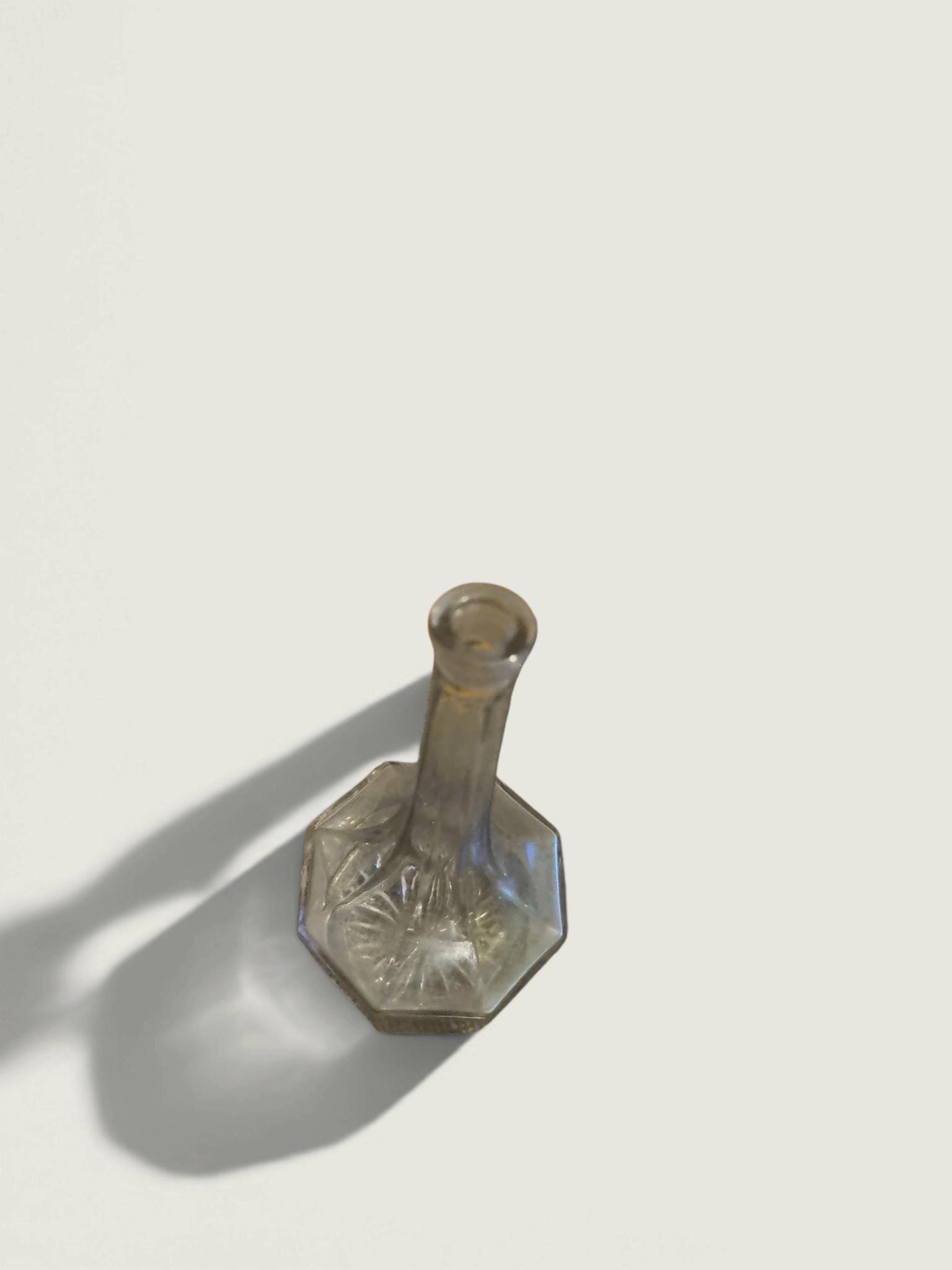 Vintage Hexagonal Pressed Glass Decorative Bottle - Image 2